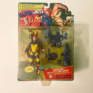 Vintage 1994 Earthworm Jim Princess Whats  Her Name Action Figure Playmates